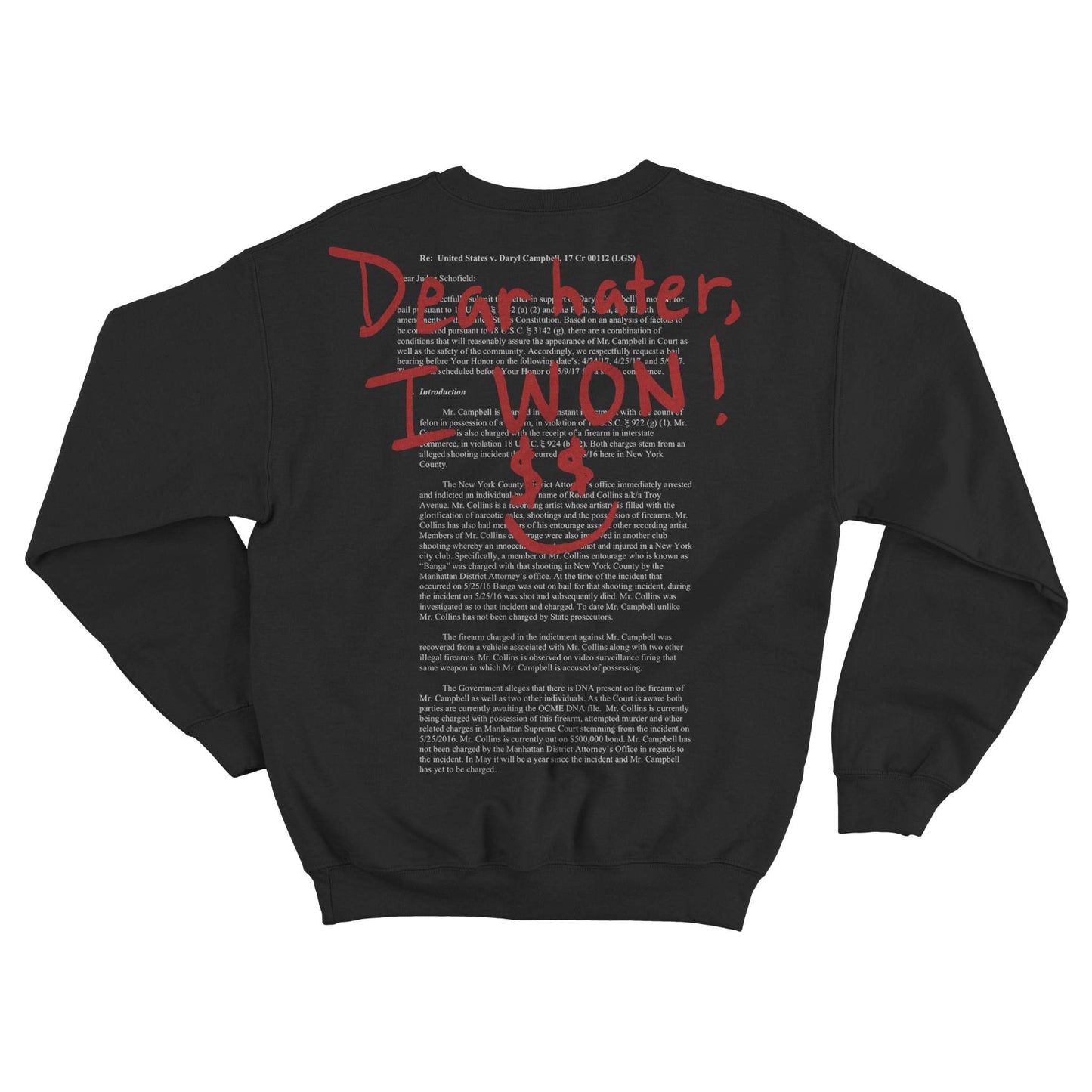 DEAR HATER CREW NECK - BLACK