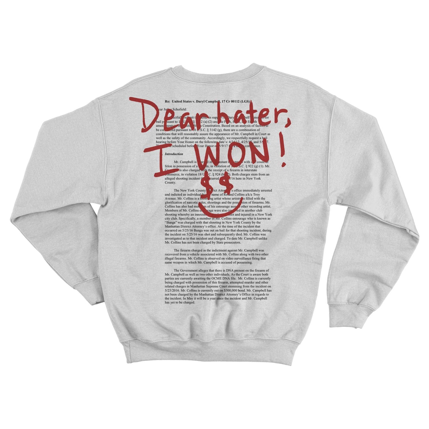 DEAR HATER CREW NECK - WHITE