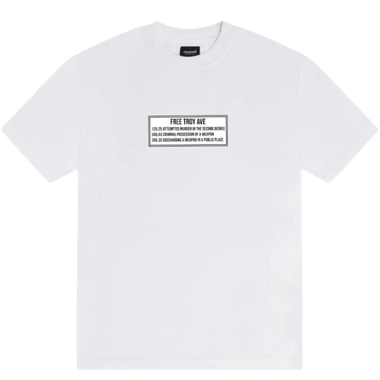 White Free Troy Ave Charges Tee