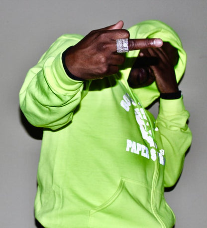 Classic GIGPS Reflective Zipper Hoodie - Neon Green