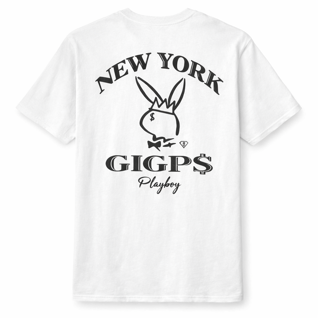 GIGPS NYC Playboy Tee - White
