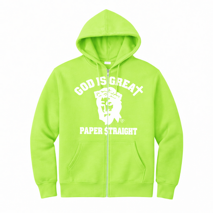 Classic GIGPS Reflective Zipper Hoodie - Neon Green