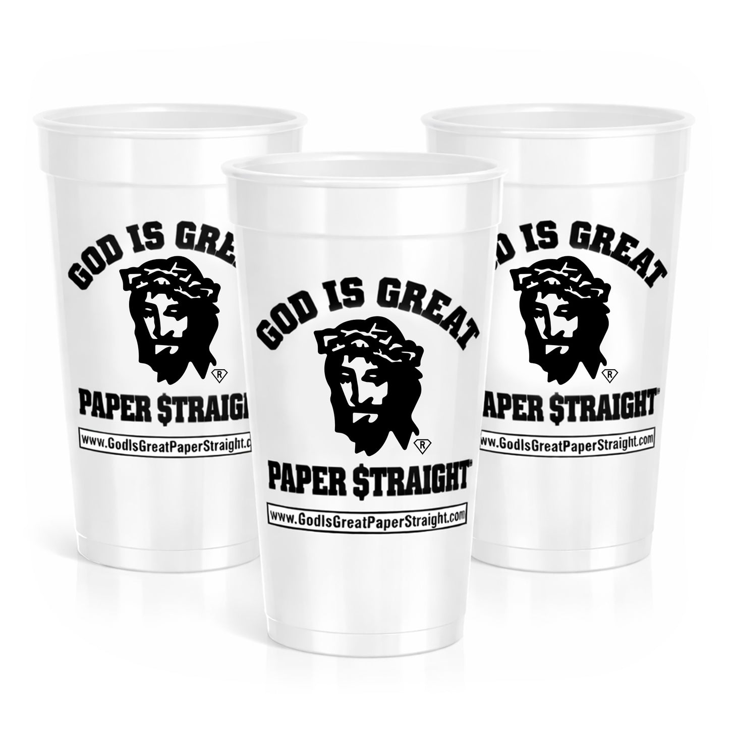 GIGPS Classic White Cups 22oz (3-Pack / 8-Pack)