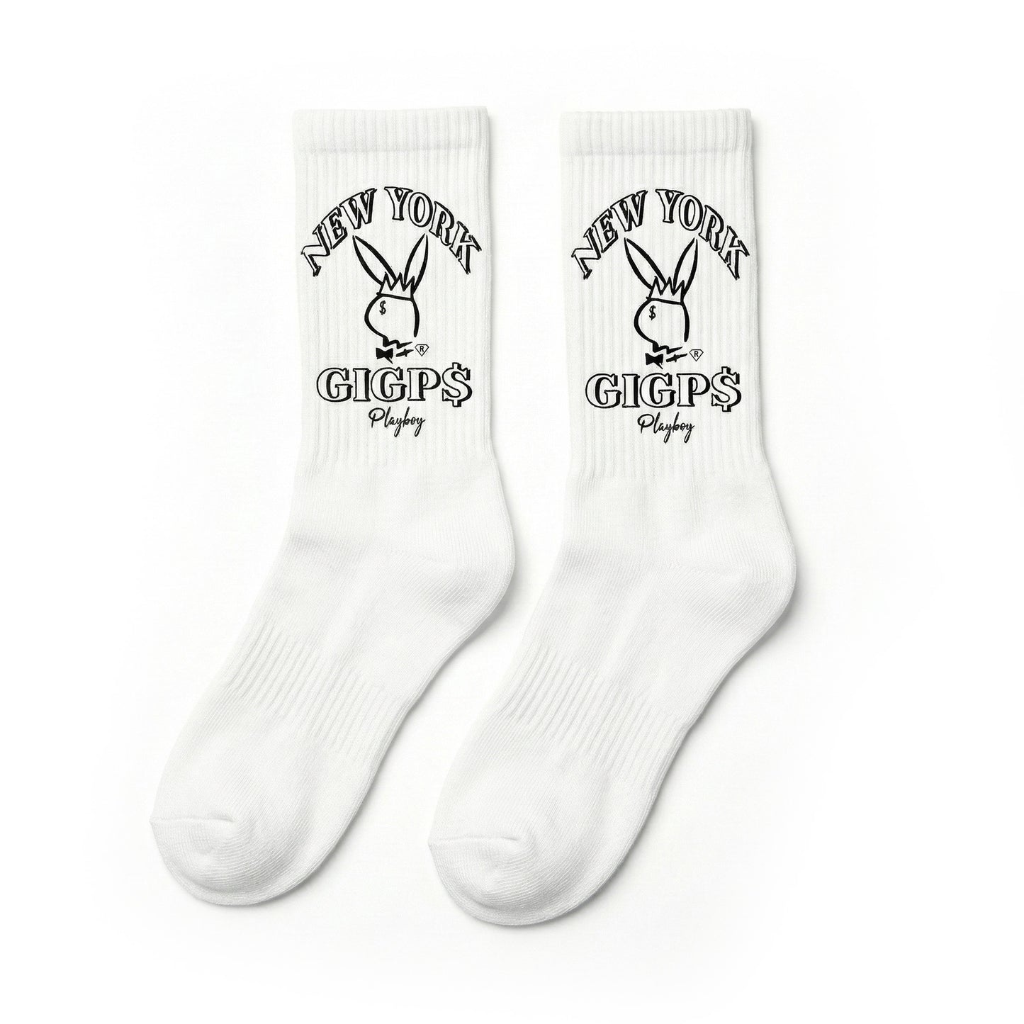 GIGPS Playboy Socks 2-Pack White
