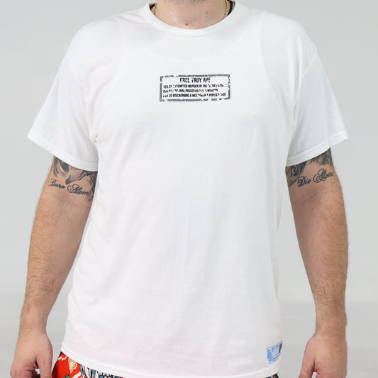 White Free Troy Ave Charges Tee