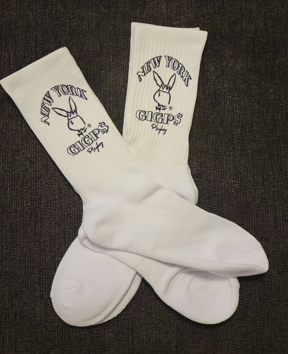 GIGPS Playboy Socks 2-Pack White